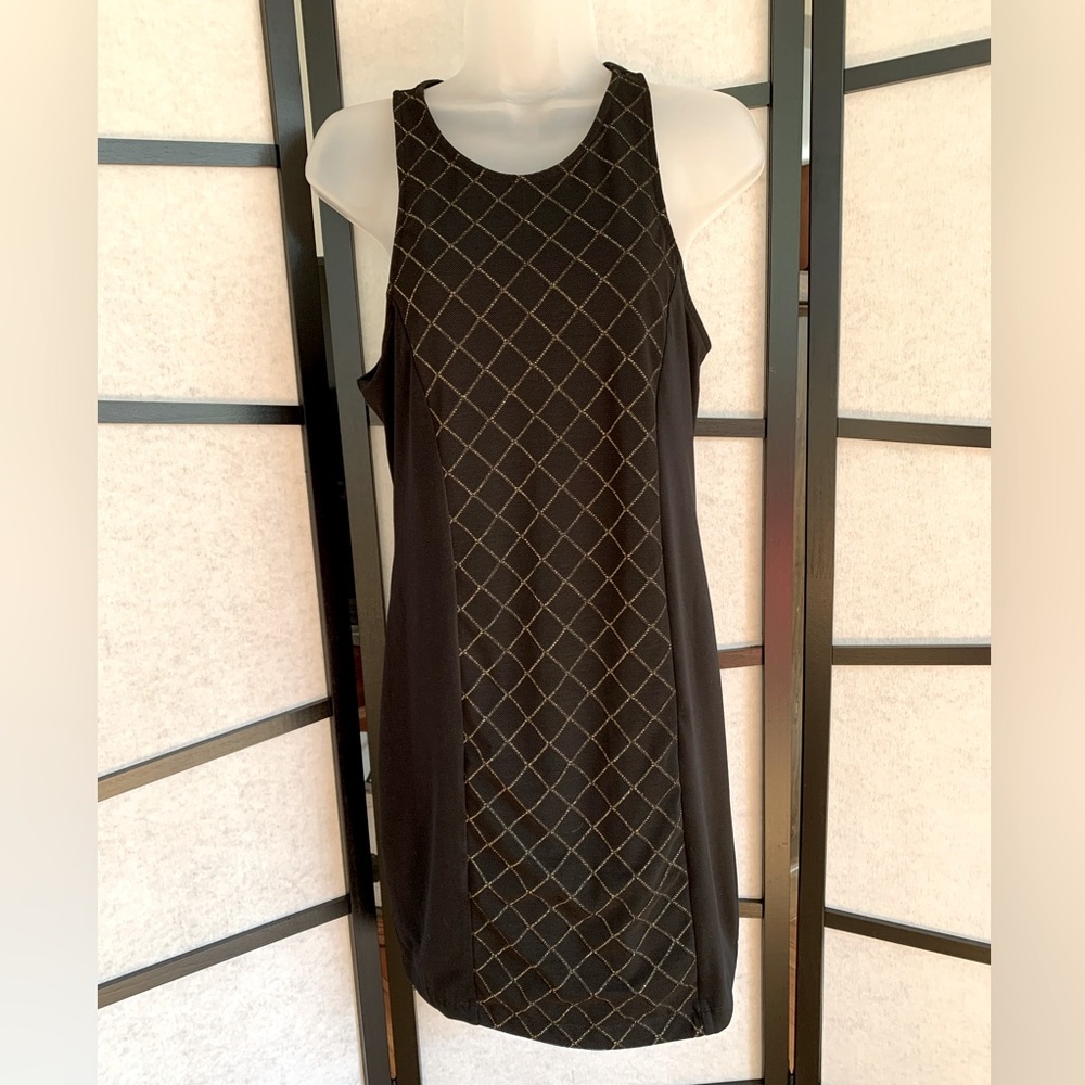 Victoria's Secret Victoria Sport Racer Back Tank Dress Black w/Gold  Size M